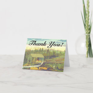 Tarjeta "¡Gracias!" + Molino de Madera Rústica Histórico