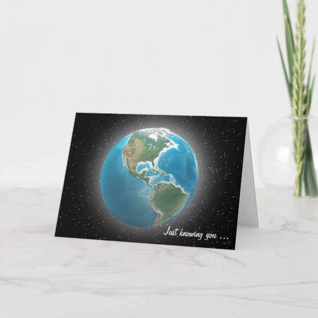 Tarjeta Gracias Mundo Y Estrellas (Anverso)