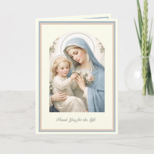 Tarjeta Gracias Niño o Niña Religioso Católico