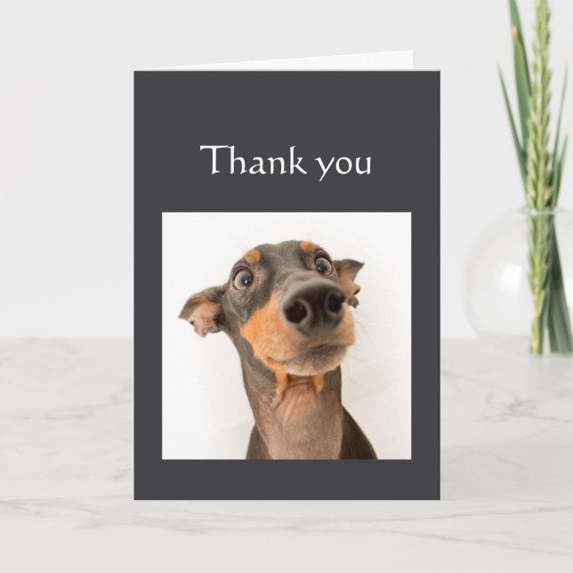 Tarjeta Gracias No podría haberlo hecho sin tu perro diver (Anverso)