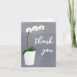 Tarjeta "gracias" Orchid Elegant Script | Interior en blan