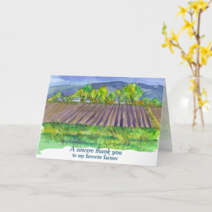 Tarjeta Gracias Paisaje De Las Montañas De Los Campos De A