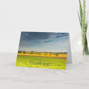 Tarjeta Gracias Paisaje Meadow Crop Fields Scripting