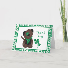 Tarjeta Gracias Perro Shamrock Green
