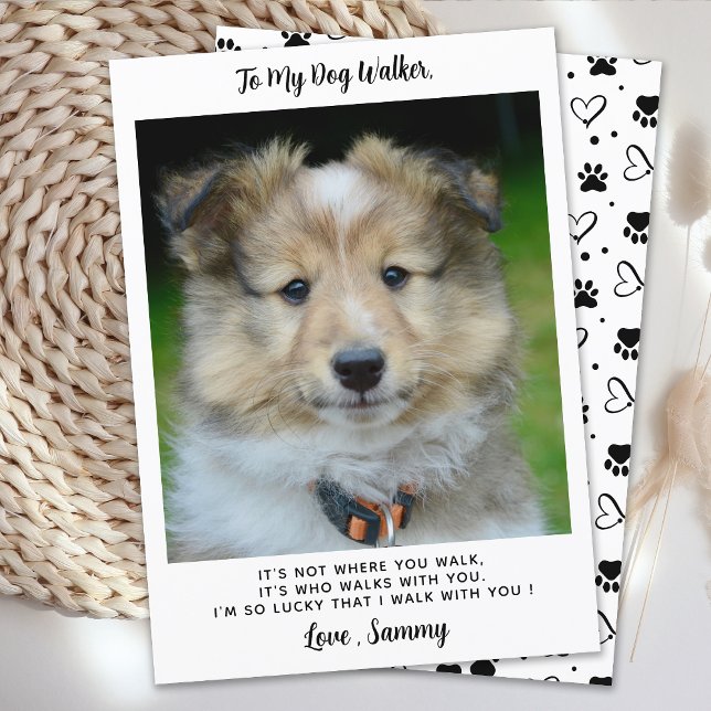 Tarjeta Gracias Perro Walker Simple Personalizado Mascota (Subido por el creador)