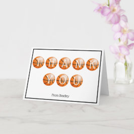 Tarjeta Gracias Personalizado de baloncesto personalizado