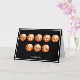Tarjeta Gracias Personalizado de baloncesto personalizado