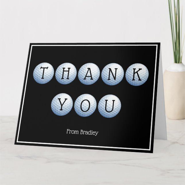 Tarjeta Gracias Personalizado de golf personalizado (Anverso)