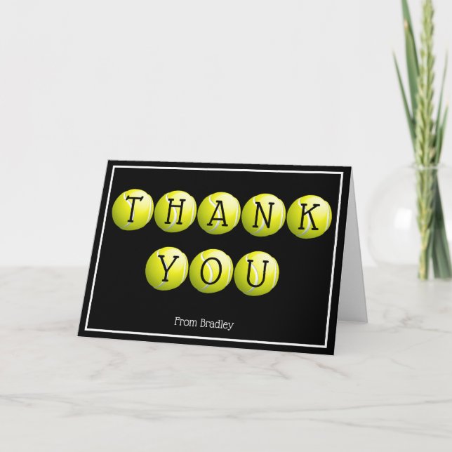 Tarjeta Gracias Personalizado de tenis personalizado (Anverso)