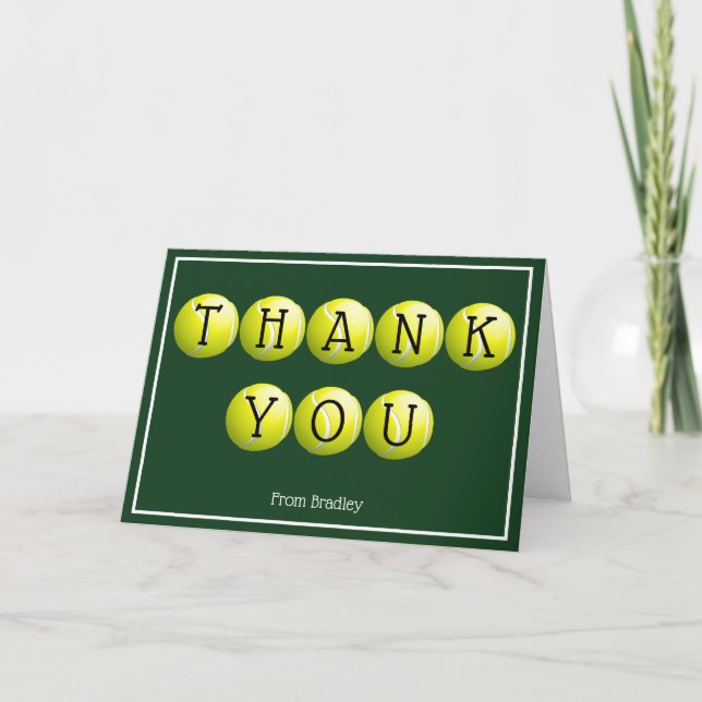 Tarjeta Gracias Personalizado de tenis personalizado (Anverso)