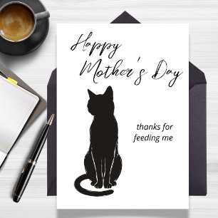 Tarjeta Gracias por Alimentarme del Día de la Madre Gato