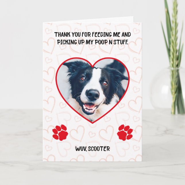 Tarjeta Gracias por alimentarme y recoger mi caca N (Anverso)