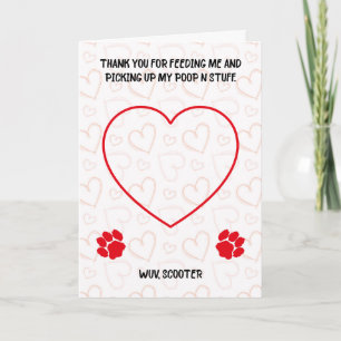 Tarjeta Gracias por alimentarme y recoger mi caca N