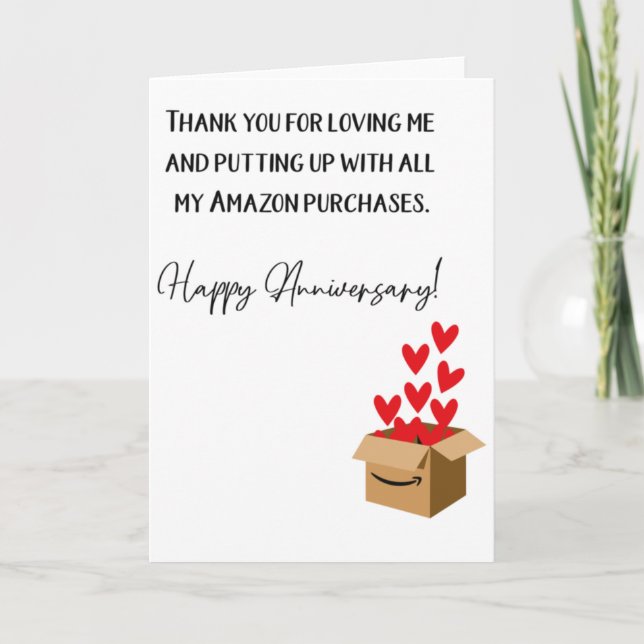 Tarjeta Gracias Por Amarme El Humor Aniversario (Anverso)