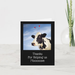 Tarjeta Gracias por ayudarnos a mover