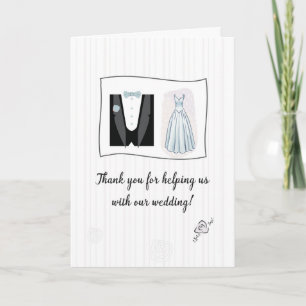 Tarjeta Gracias por ayudarnos con nuestro Boda Tuxedo