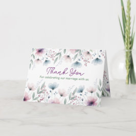 Tarjeta Gracias por celebrar con nosotros | Boda floral