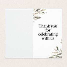 Tarjeta Gracias por celebrar - Elegant Wedding Card