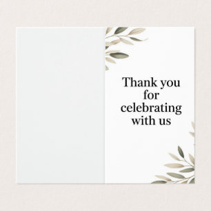 Tarjeta Gracias por celebrar - Elegant Wedding Card