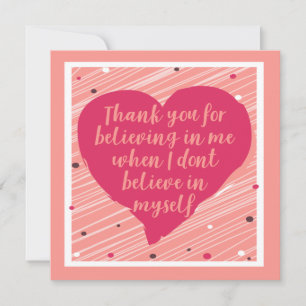 Tarjeta Gracias por creer en mí Feliz día de Galentines