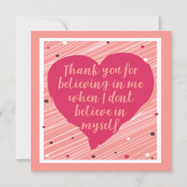 Tarjeta Gracias Por Creer En Mí Feliz Día De Las Galentina (Anverso)