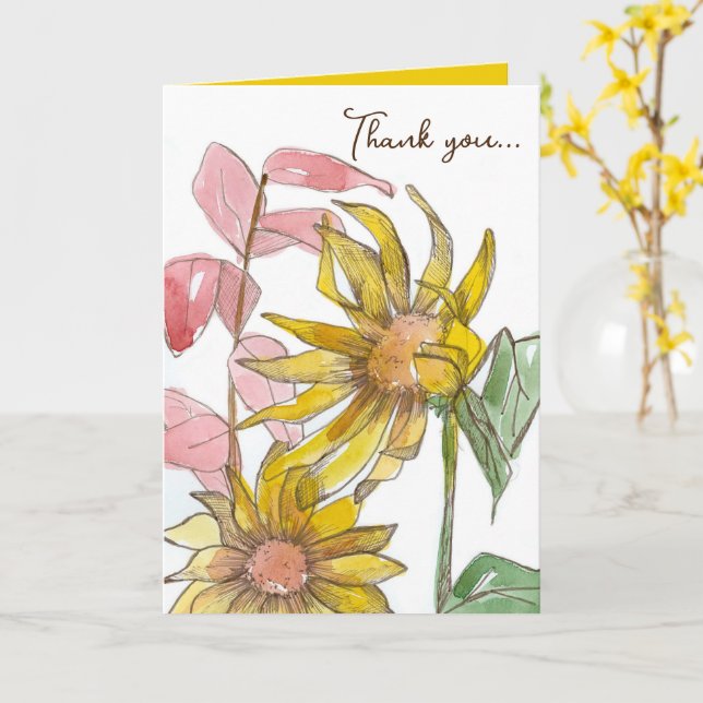 Tarjeta Gracias Por Creer En Mí Sunflowers (flor amarilla)
