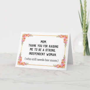 Tarjeta Gracias Por Criarme Para Ser Una Mujer Fuerte E In