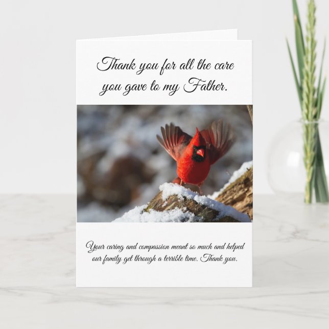 Tarjeta Gracias por cuidar de mi enfermera padre (Anverso)