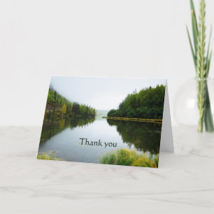 Tarjeta Gracias por el área silvestre Lake Trees