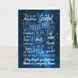 Tarjeta Gracias por el espacio azul de jubilación