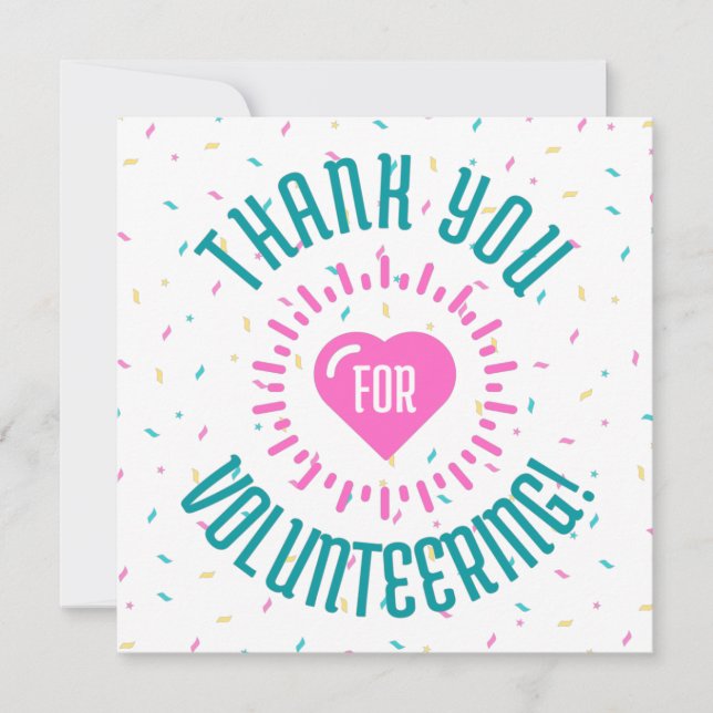 Tarjeta Gracias por el voluntariado, agradecimiento (Anverso)