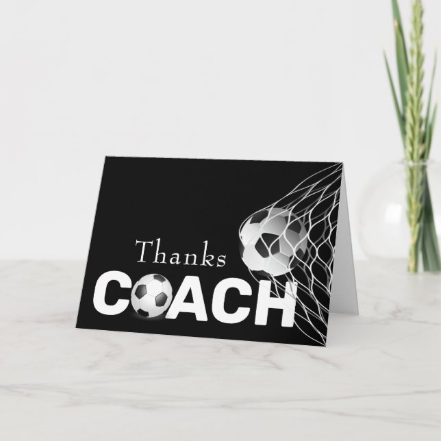 Tarjeta Gracias por entrenador de fútbol (Anverso)