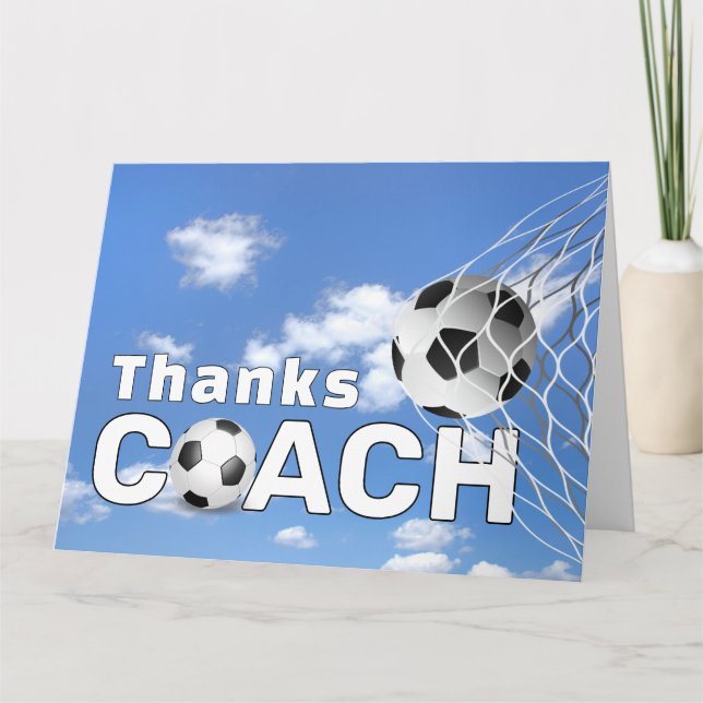 Tarjeta Gracias por Entrenador de Fútbol (Anverso)