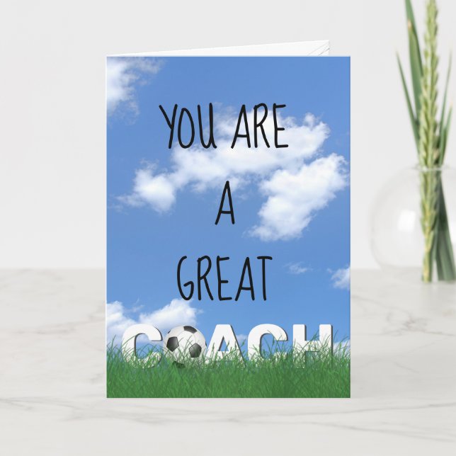 Tarjeta Gracias por entrenador de fútbol (Anverso)