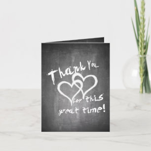 Tarjeta Gracias por este gran tiempo en una pizarra de tiz