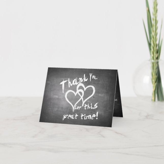 Tarjeta Gracias por este gran tiempo en una pizarra de tiz (Anverso)