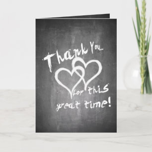 Tarjeta Gracias por este gran tiempo en una pizarra de tiz