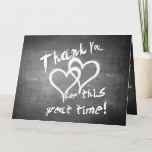 Tarjeta Gracias por este gran tiempo en una pizarra de tiz