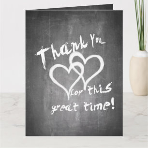 Tarjeta Gracias por este gran tiempo en una pizarra de tiz