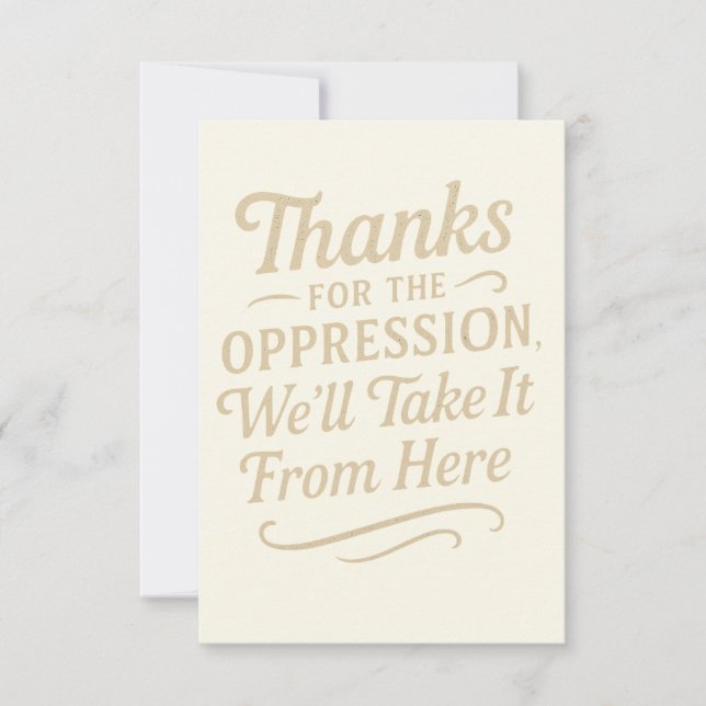 Tarjeta Gracias por la cita de la igualdad de opresión (Anverso)