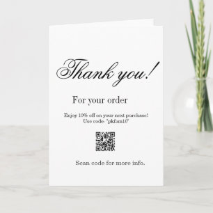Tarjeta Gracias por la compra detalle de negocio familiar