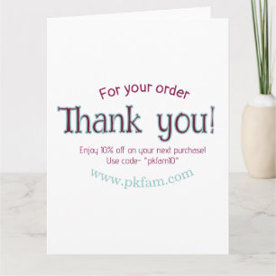 Tarjeta Gracias por la compra detalle de negocio familiar