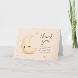 Tarjeta Gracias por la fiesta de bebé Smiley Moon