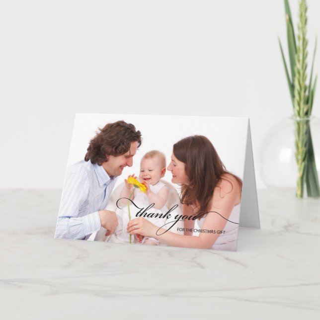 Tarjeta Gracias Por La Foto De Regalo De Los Navidades (Anverso)