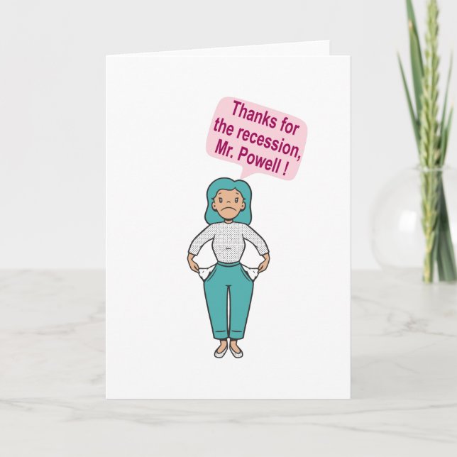 Tarjeta Gracias por la recesión, Sr. Powell (Anverso)