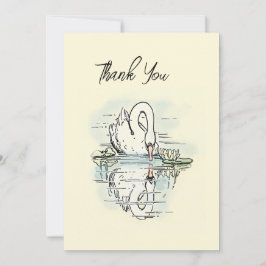 Tarjeta Gracias Por La Reflexión De Cisne Vintage Coloriza