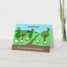 Tarjeta Gracias por las caminatas en bloqueo