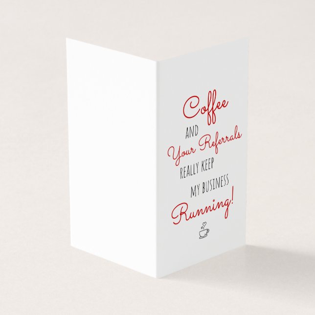 Tarjeta Gracias Por Las Referencias Al Café Empresarial (Exterior)