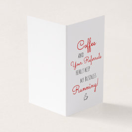 Tarjeta Gracias Por Las Referencias Al Café Empresarial