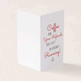 Tarjeta Gracias Por Las Referencias Al Café Empresarial